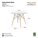 Ver imagem 4 de Conjunto Mesa Eames 90cm + 4 Cadeiras Allegra Empilhável Inmetro Sala Cozinha Jantar - La Mobilia
