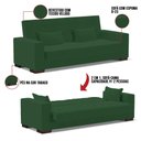 Ver imagem 2 de Sofá Cama 02 Lugares Lisboa Veludo - D’Rossi Cor Verde