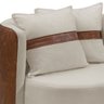 Poltrona Orgânica Maya Corino Nozes e Boucle Bege Redonda Decorativa - Arkell - 4