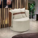 Ver imagem 1 de Poltrona Orgânica Maya Corino Nozes e Boucle Bege Redonda Decorativa - Arkell