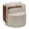 Poltrona Orgânica Maya Corino Nozes e Boucle Bege Redonda Decorativa - Arkell - 1