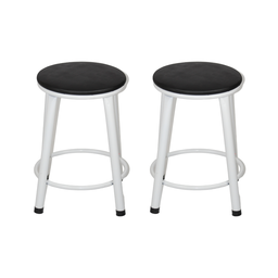 Kit 2 Banquetas Baixa Banco Cozinha Americana Balcão Bar Aço:preto/branco - 1