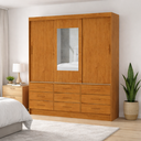 Ver imagem 1 de Guarda Roupa 9 Gavetas 1 Espelho Central Sunset-grand Line