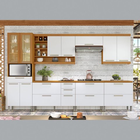 Cozinha Modulada Burguesa Premium 07 Peças em Mdf Nesher