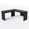 Mesa em L para Escritório 150cm com Gavetas Suspensas Cor:preto - 1
