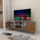 Ver imagem 2 de Rack para Tv até 60 Polegadas Oklahoma 1 Porta 2 Gavetas Pinho/off White - Panorama Móveis