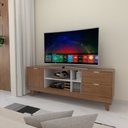Ver imagem 1 de Rack para Tv até 60 Polegadas Oklahoma 1 Porta 2 Gavetas Pinho/off White - Panorama Móveis
