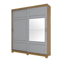 Guarda-Roupa Henn Verg 2 Portas de Correr e 3 Gavetas Cinza - 2 Guarda-Roupa Henn Verg 2 Portas de Correr e 3 Gavetas Cinza - 2