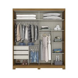 Guarda-Roupa Henn Verg 2 Portas de Correr e 3 Gavetas Cinza - 4 Guarda-Roupa Henn Verg 2 Portas de Correr e 3 Gavetas Cinza - 4