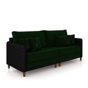 Ver imagem 5 de Sofá Montecarlo 2 Lugares 192cm Veludo/pu Verde/preto