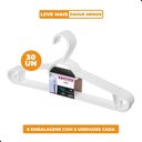 Ver imagem 2 de Kit Cabide Plástico Adulto 40cm Branco Sanremo 30 Unidades