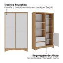 Ver imagem 5 de Estante Multiuso 6 Prateleiras 1 Porta 2 Gavetas 90x153 cm Olmo Branco Artany