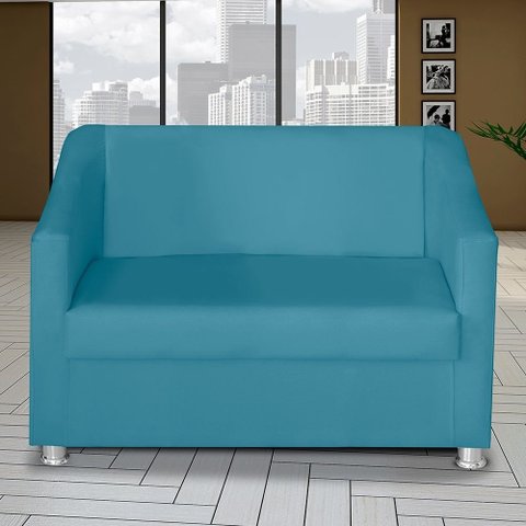 Poltrona Namoradeira Sala de Estar 110cm Tilla Suede - Mafer: Turquesa