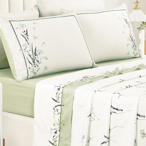 Lençol Super King Casal Marilyn 300 Fios Tecido Premium Toque Macio Conforto:verde