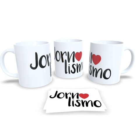 Caneca de Porcelana Branca Personalizada Profissões Jornalismo
