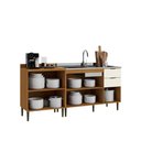 Ver imagem 4 de Balcão de Cozinha Modulada MDF Safira Nature Off White 190x87 cm Casamia