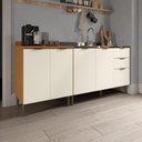 Ver imagem 1 de Balcão de Cozinha Modulada MDF Safira Nature Off White 190x87 cm Casamia