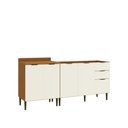Ver imagem 2 de Balcão de Cozinha Modulada MDF Safira Nature Off White 190x87 cm Casamia