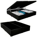 Ver imagem 4 de Cama Box Baú King Bipartido Suede Preto 193x203