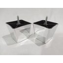 Ver imagem 4 de Kit 6 Pés para Sofa Rack Estofados Modelo Cadency Cromado Trapézio Alt 6 Cm