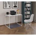 Ver imagem 1 de Escrivaninha Industrial Grécia 90x53 Ferro Branco Tampo Branco