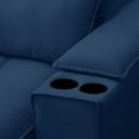 Ver mais imagens de Sofá Retrátil 3 Lugares com Porta Copo 250cm Andes F05 Veludo Azul - Mpozenato