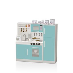 Cozinha Infantil Completa em Mdf com Geladeira, Pia, Fogão, Forno e Micro-ondas:menta - 2
