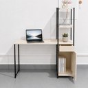 Ver imagem 1 de Escrivaninha Siena com Armário e Prateleiras em Estilo Industrial Klm Store