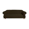 Sofá Chesterfield Capitone Elisabeth Suede Marrom 2,30cm - 1
