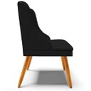 Ver mais imagens de Kit 6 Cadeiras Decorativas Sala de Jantar Base Fixa de Madeira Firenze Linho Preto/Castanho G19 - Gr
