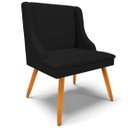 Ver imagem 7 de Kit 6 Cadeiras Decorativas Sala de Jantar Base Fixa de Madeira Firenze Linho Preto/Castanho G19 - Gr