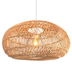 Pendente em Fibra Natural Boho Rustico Varanda Mesa Nat75