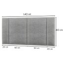 Ver imagem 4 de Cabeceira Estofada Cama Box Casal com Led Moderna 140 Cm:linho Cinza