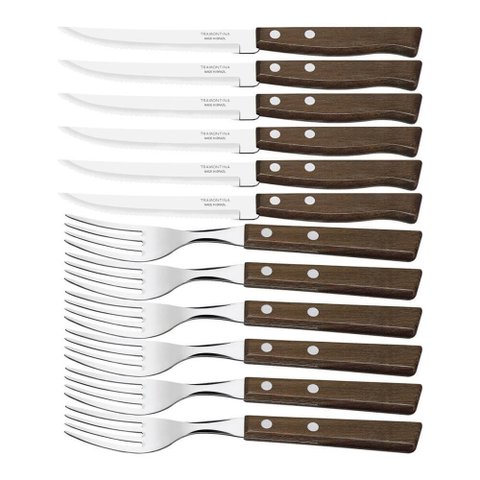 Conjunto de Talheres com 12 Peças em Aço Inox e Cabos Tradicional - 22299009 - Tramontina