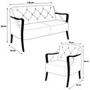 Ver imagem 3 de Conjunto Decorativo 2 Poltronas e 1 Namoradeira 2 Lugares Hand Linho Bege - Gran Belo