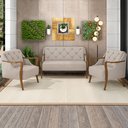 Ver imagem 2 de Conjunto Decorativo 2 Poltronas e 1 Namoradeira 2 Lugares Hand Linho Bege - Gran Belo