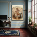 Ver imagem 2 de Quadro Nossa Senhora do Carmo Segura Menino Jesus - 70x50cm:moldura Branca
