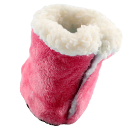 Pantufa Infantil Bebe Rosa Peluciada com Velcro - 4
