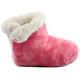 Pantufa Infantil Bebe Rosa Peluciada com Velcro - 3