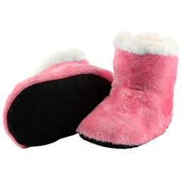 Pantufa Infantil Bebe Rosa Peluciada com Velcro - 2