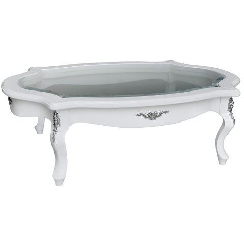 Mesa de Centro com Tampo de Vidro 130x090x041cm