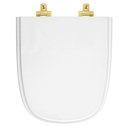 Ver imagem 1 de Tampa de Vaso Mdf com Amortecedor Ibiza Branco para Bacia Incepa com Ferragem Dourada