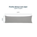 Ver imagem 4 de Kit 2 Fronhas para Travesseiro de Corpo Slim 1,50cm X 50cm - Cinza - Microfibra 100% Poliéster