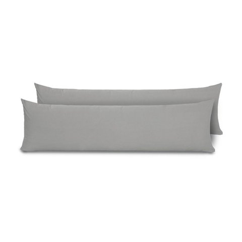 Kit 2 Fronhas para Travesseiro de Corpo Slim 1,50cm X 50cm - Cinza - Microfibra 100% Poliéster