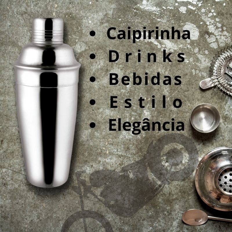 Coqueteleira Inox 500 Ml 3 Peças Drinks Caipirinha Bar Clink - 3