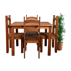 Mesa 1,00 com 4 Cadeiras Walmar: Chocolate