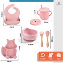 Ver imagem 2 de Kit 10 Pçs Alimentação para Bebê Silicone Infantil Ventosa Rosa