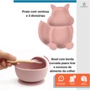 Ver imagem 4 de Kit 10 Pçs Alimentação para Bebê Silicone Infantil Ventosa Rosa