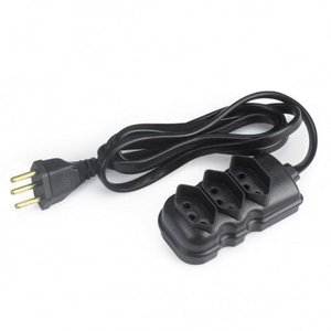 Extensão Elétrica 10M 3 Tomadas Adaptador Universal Filtro de Linha Bivolt Cabo Bipolar Simultâ