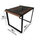 Ver imagem 2 de Mesa de Canto Ecológica Rústica em Madeira e Ferro Aquecedor Sala de Jantar Libertas Rosas Artesanat